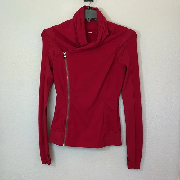 Lululemon | Bahkti Cranberry Red Bhakti Athleisure Workout Yoga Wrap Jacket 6 - Picture 5 of 8